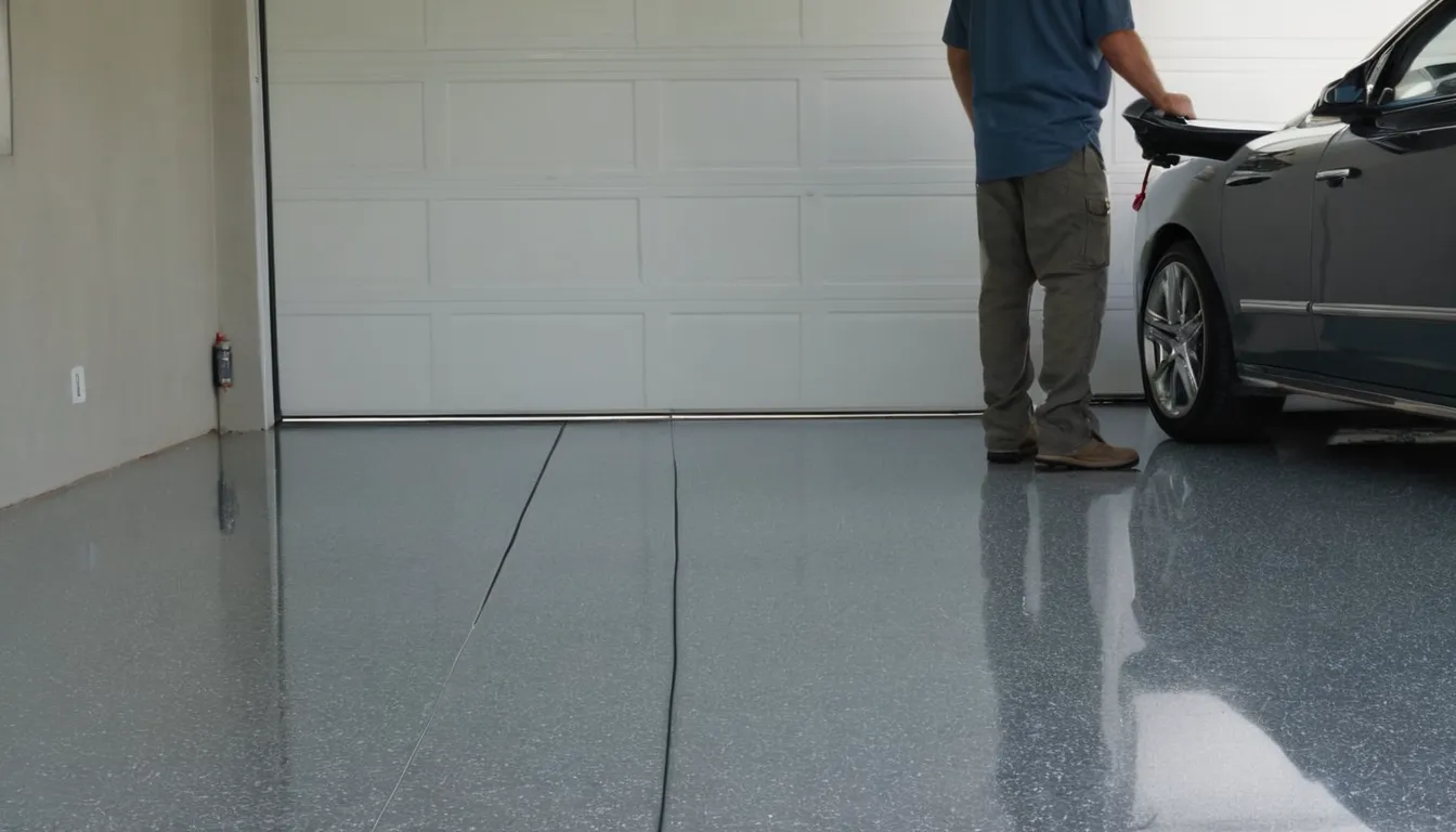 A freshly coated epoxy garage floor in a Wind Point home